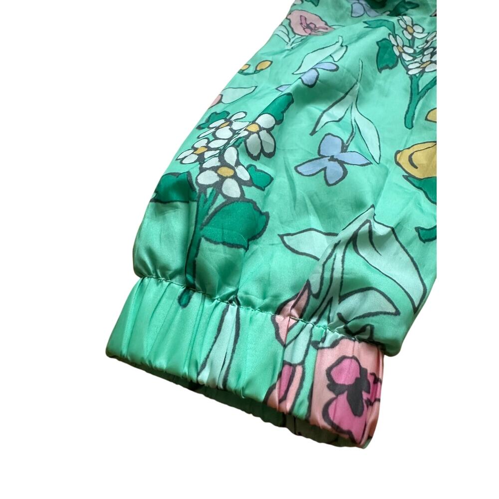Cat & Jack Girls Toddler Rain Coat Jacket Green with Flower Design Size 18M - Picture 6 of 8